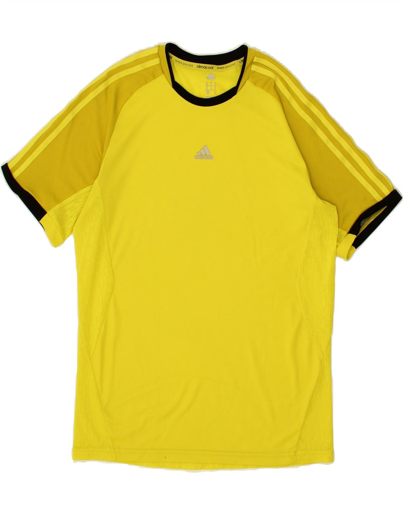 ADIDAS Mens Climacool Graphic T-Shirt Top Small Yellow Polyester Vintage Adidas and Second-Hand Adidas from Messina Hembry 