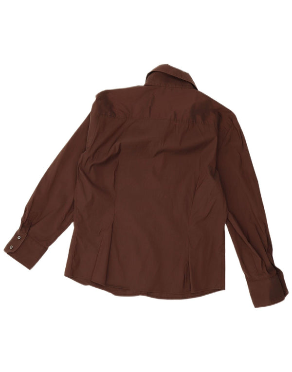 WEEKEND Womens Shirt UK 16 Large Brown Cotton