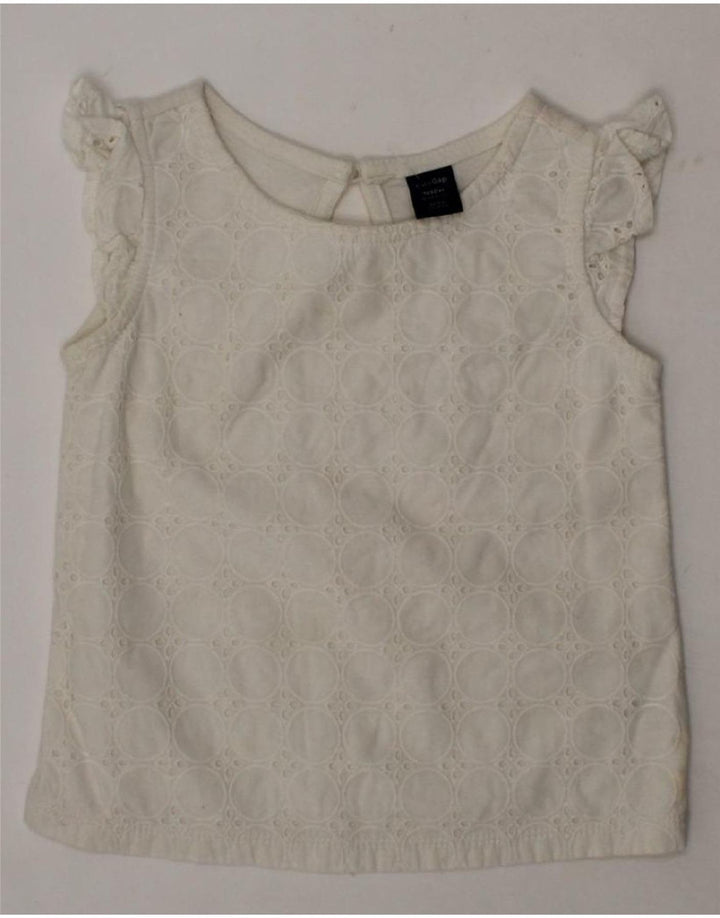 GAP Baby Girls T-Shirt Top 18-24 Months White Cotton Vintage Gap and Second-Hand Gap from Messina Hembry 