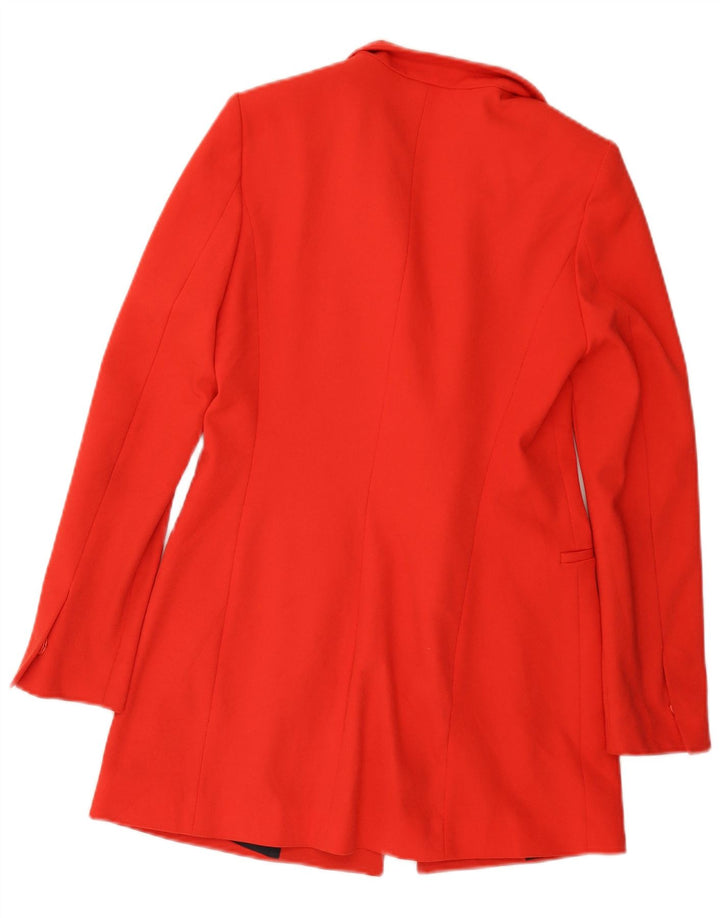 ZARA Womens Longline Blazer Jacket UK 12 Medium Red Polyester