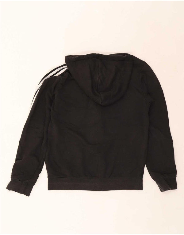 Adidas Womens Zip Hoodie Sweater UK 10 Small Black Fair Isle Cotton