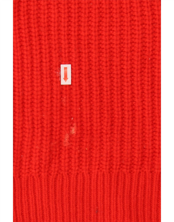 Marks & Spencer Womens Crew Neck Jumper Sweater UK 14 Medium Red Acrylic