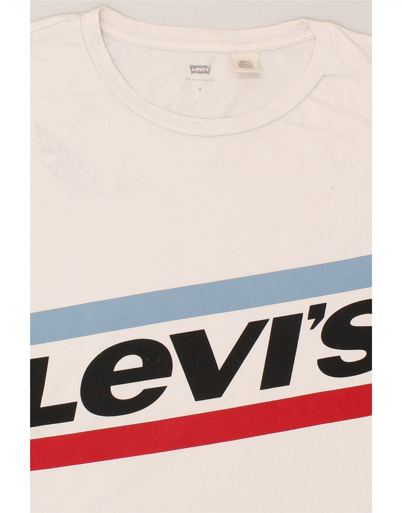 LEVI'S Womens Graphic T-Shirt Top UK 14 Medium White Cotton | Vintage Levi's | Thrift | Second-Hand Levi's | Used Clothing | Messina Hembry 