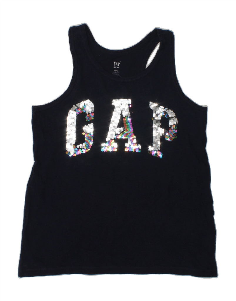 GAP Girls Graphic Vest Top 11-12 Years Large Navy Blue Cotton | Vintage Gap | Thrift | Second-Hand Gap | Used Clothing | Messina Hembry 