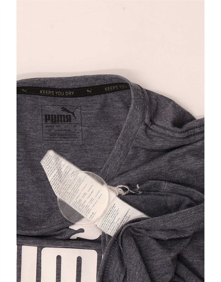 Puma Mens Graphic T-Shirt Top Small Navy Blue Polyester