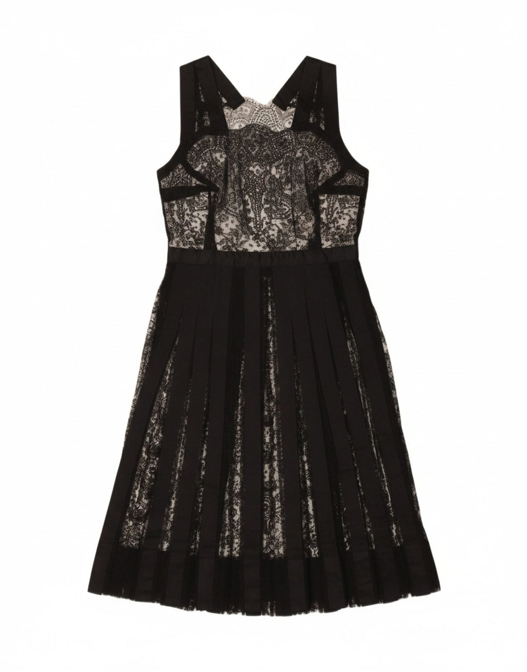VINTAGE Womens Sleeveless A-Line Dress UK 12 Medium Black Vintage Vintage and Second-Hand Vintage from Messina Hembry 