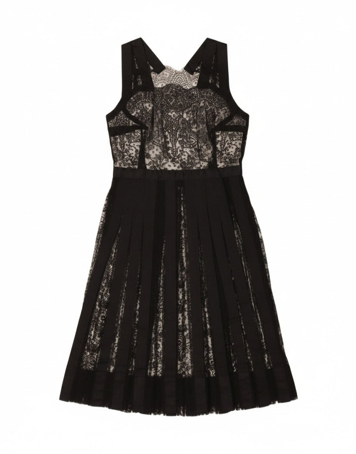 VINTAGE Womens Sleeveless A-Line Dress UK 12 Medium Black Vintage Vintage and Second-Hand Vintage from Messina Hembry 
