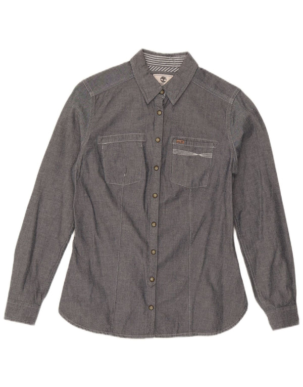 Timberland Womens Earthkeepers Slim Fit Shirt US 4 Small Grey Cotton