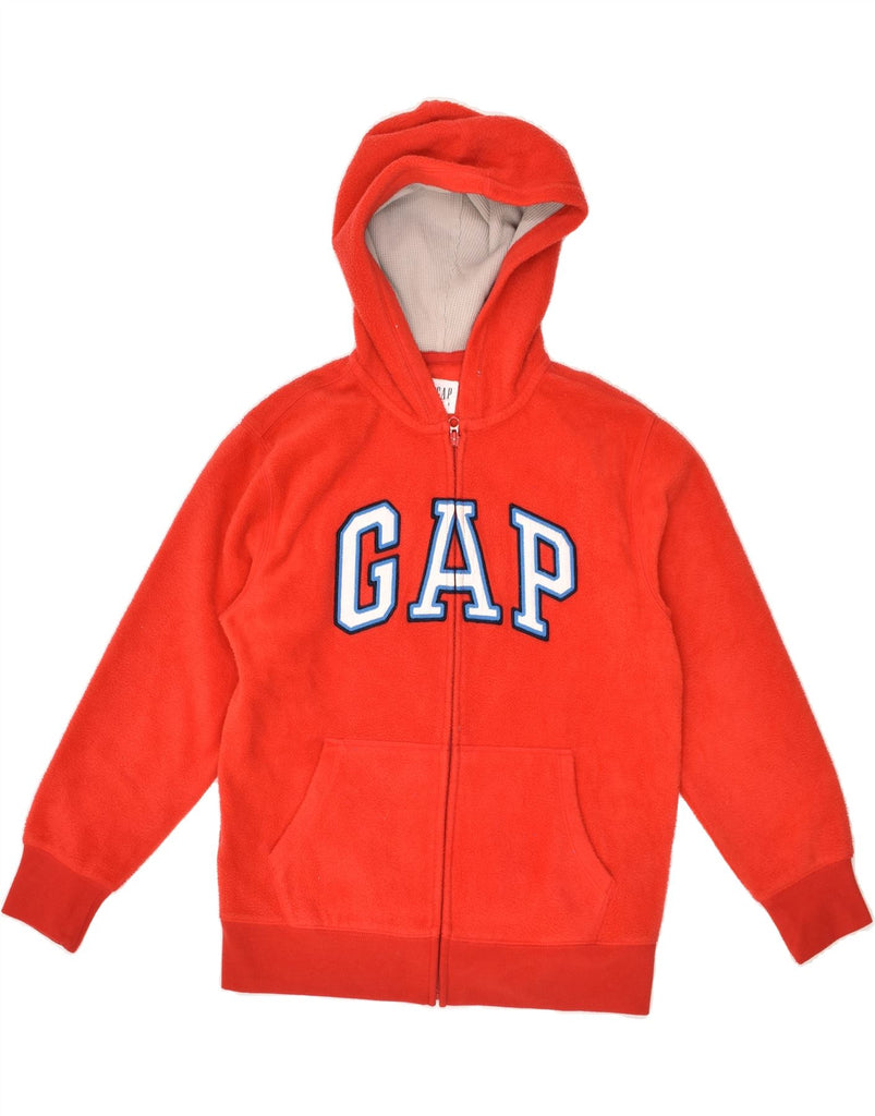 GAP Boys Graphic Hooded Fleece Jacket 10-11 Years XL Red Polyester | Vintage Gap | Thrift | Second-Hand Gap | Used Clothing | Messina Hembry 