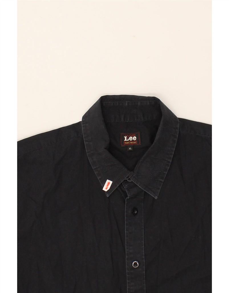 LEE Boys Short Sleeve Shirt 15-16 Years XL Black Cotton Vintage Lee and Second-Hand Lee from Messina Hembry 
