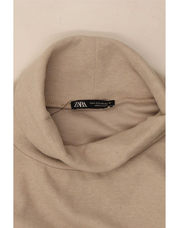 Zara Womens Top 3/4 Sleeve UK 16 Large Beige