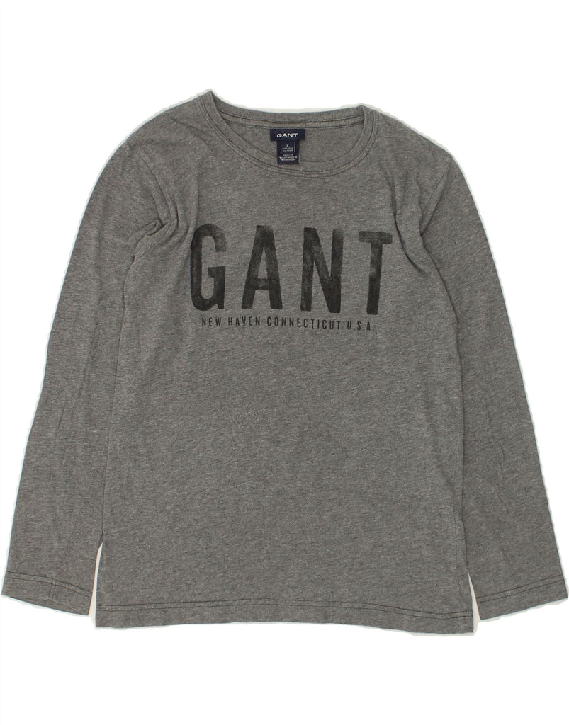 GANT Boys Graphic Top Long Sleeve 9-10 Years Large Grey Cotton | Vintage Gant | Thrift | Second-Hand Gant | Used Clothing | Messina Hembry 