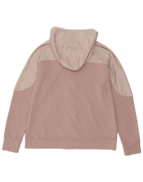 Under Armour Womens Zip Hoodie Sweater UK 14 Medium Pink Colourblock