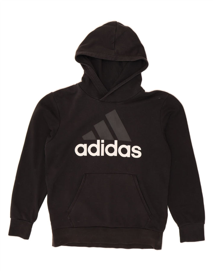 ADIDAS Mens Graphic Hoodie Jumper Medium Black Cotton Vintage Adidas and Second-Hand Adidas from Messina Hembry 