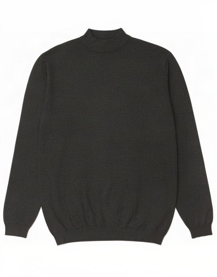 Zara Mens Turtle Neck Jumper Sweater Large Grey Viscose