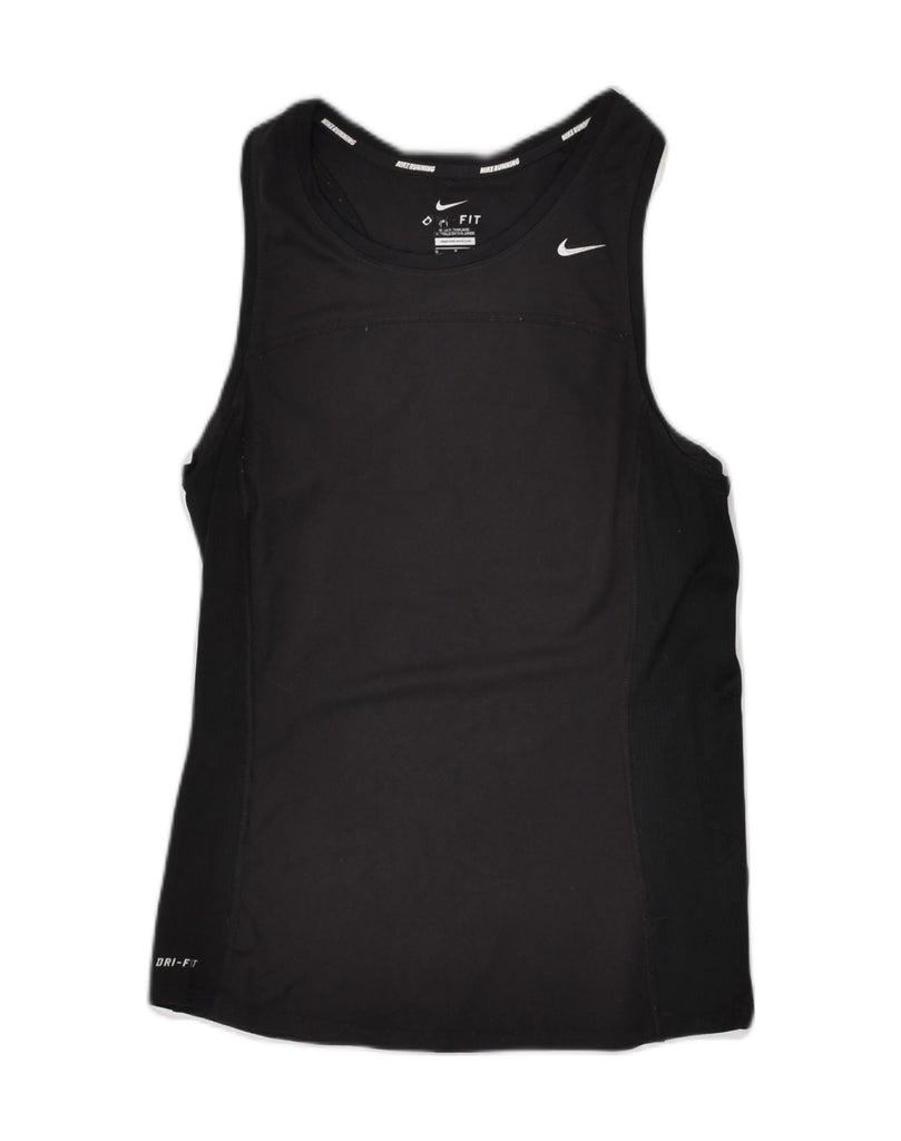 NIKE Womens Dri Fit Vest Top UK 8 Small Black Polyester | Vintage Nike | Thrift | Second-Hand Nike | Used Clothing | Messina Hembry 