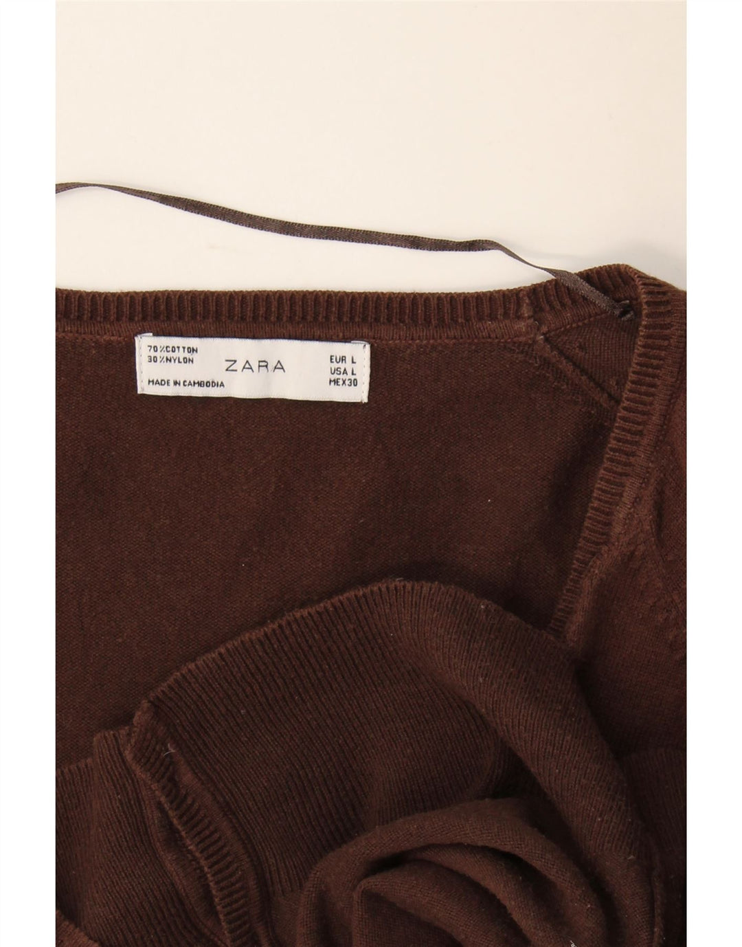 Zara Womens Cardigan Sweater UK 14 Large Brown