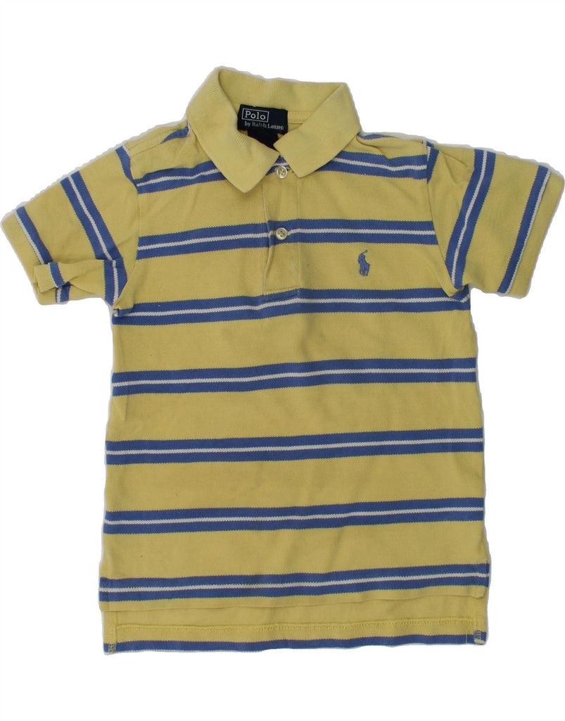 POLO RALPH LAUREN Boys Polo Shirt 2-3 Years Yellow Striped Cotton | Vintage Polo Ralph Lauren | Thrift | Second-Hand Polo Ralph Lauren | Used Clothing | Messina Hembry 