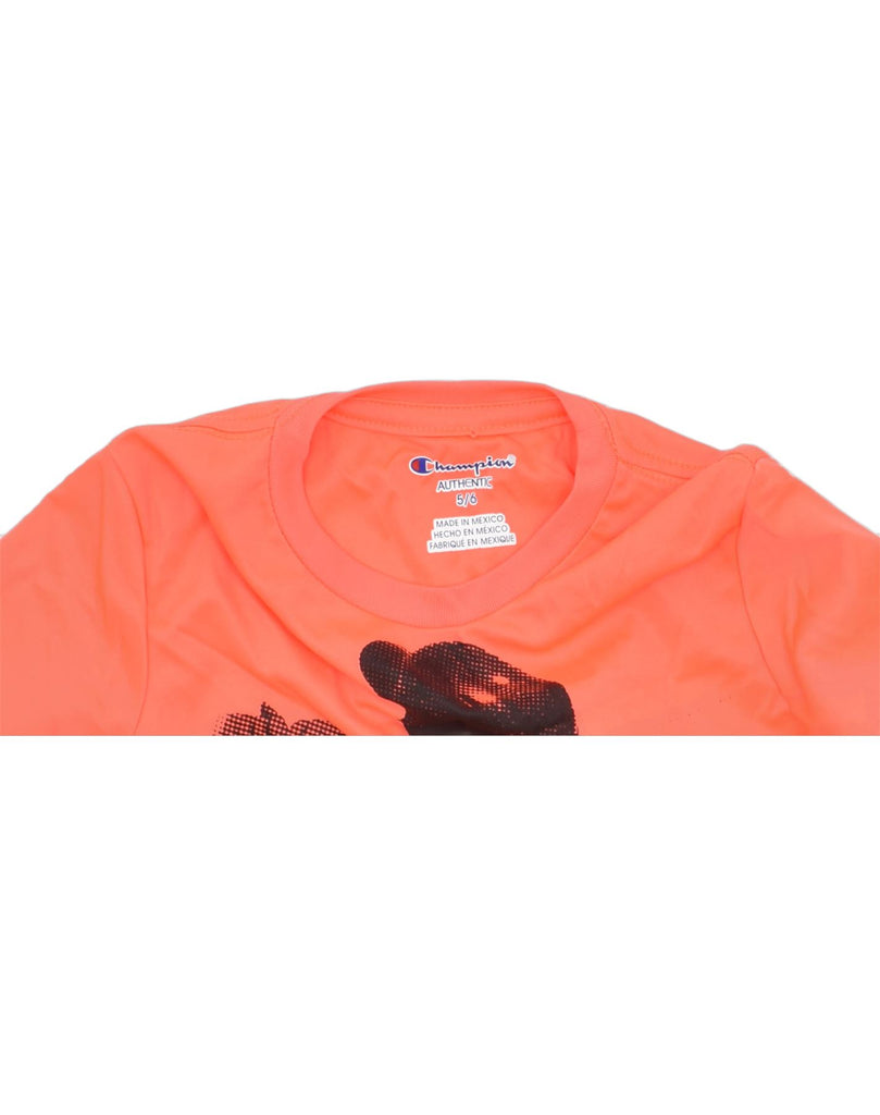 CHAMPION Boys Authentic Graphic T-Shirt Top 5-6 Years Orange Classic | Vintage | Thrift | Second-Hand | Used Clothing | Messina Hembry 