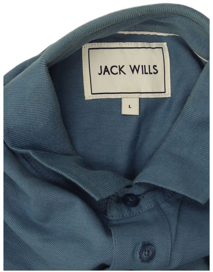Jack Wills Mens Polo Shirt Large Blue Cotton