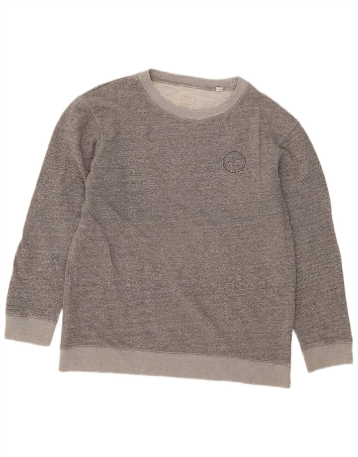Jack Wills Womens Sweatshirt Jumper UK 12 Medium Grey Flecked Cotton