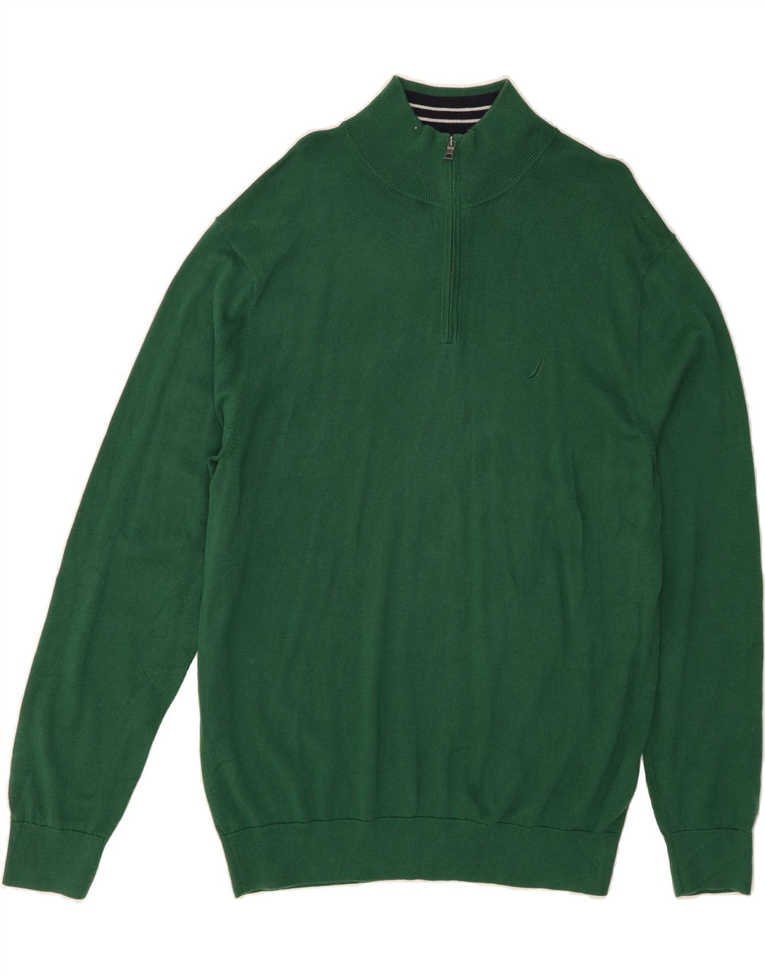 NAUTICA Mens Zip Neck Jumper Sweater XL Green Cotton Vintage Nautica and Second-Hand Nautica from Messina Hembry 