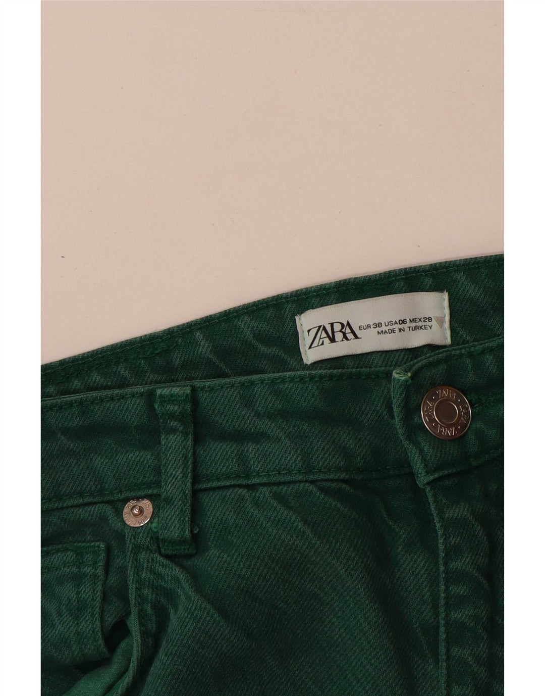 Zara Womens Loose Jeans EU 38 Small W28 L31 Green