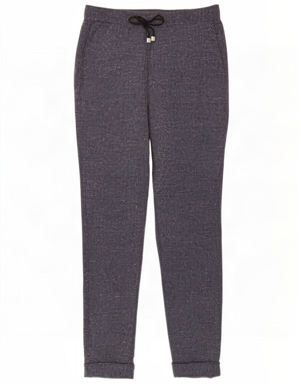 Marks & Spencer Womens Slim Casual Trousers UK 8 Small W26 L27 Blue Flecked