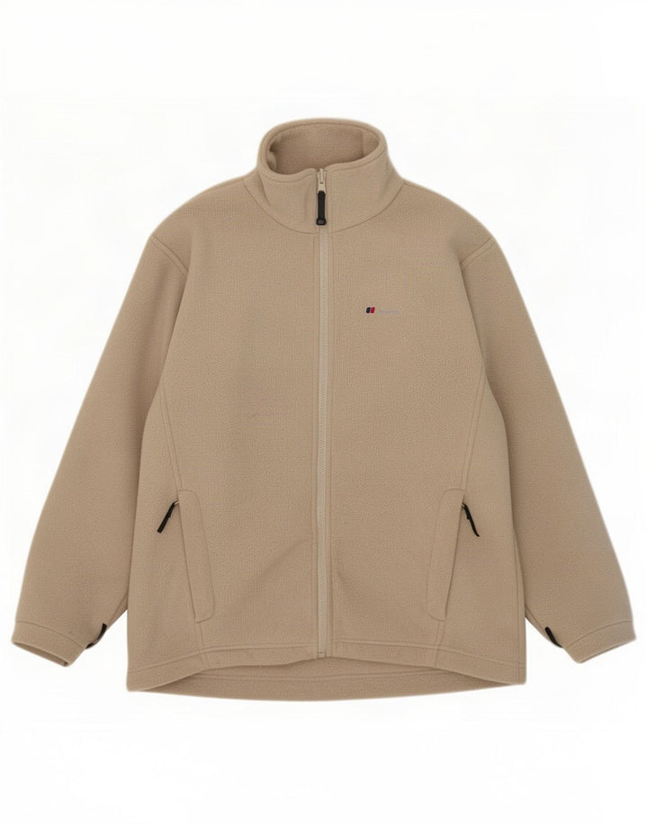 Berghaus Womens Fleece Jacket UK 14 Large Beige Polyester
