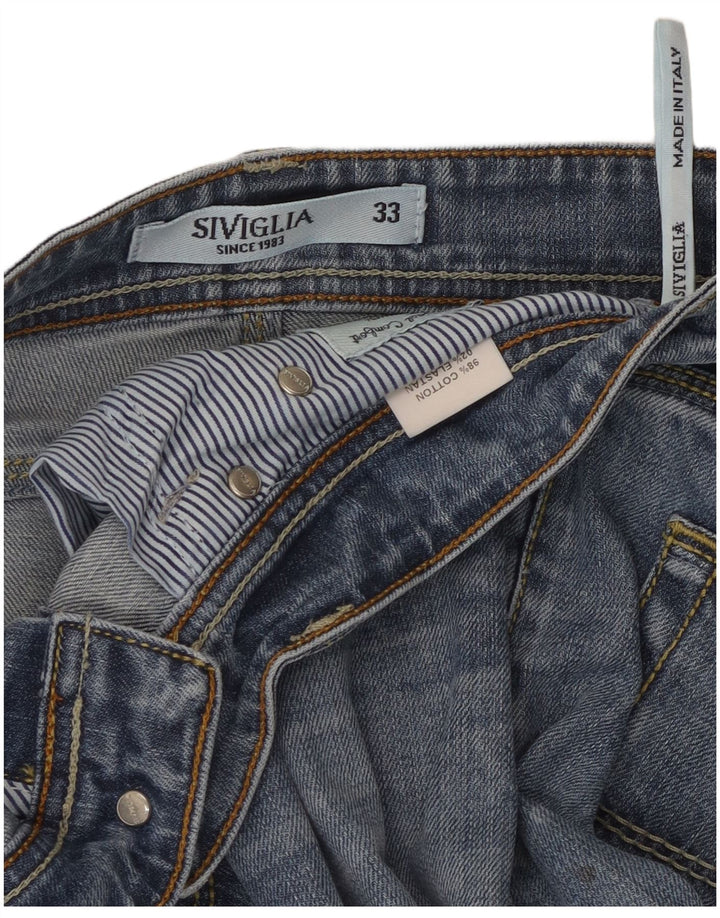 SIVIGLIA Mens Straight Jeans W33 L30 Blue Cotton