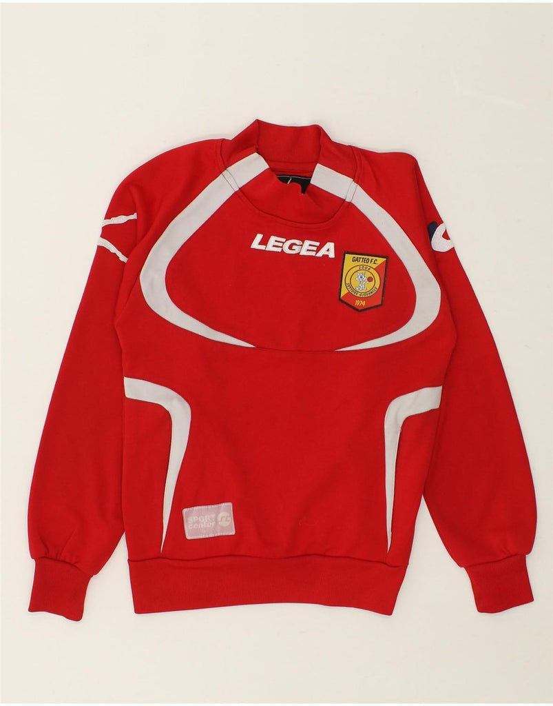 LEGEA Boys Graphic Sweatshirt Jumper 8-9 Years 2XS Red Colourblock Vintage Legea and Second-Hand Legea from Messina Hembry 