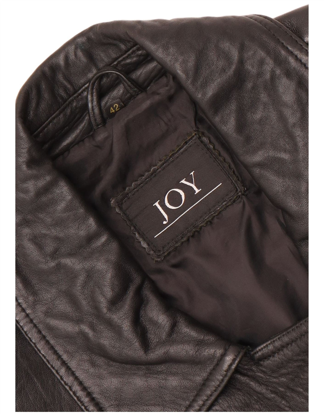 Joy Womens Oversized Leather Jacket IT 42 Medium Black