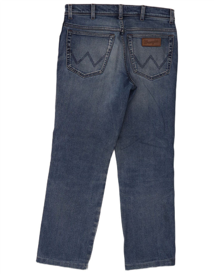 Wrangler Mens Texas Straight Jeans W34 L29 Blue Cotton
