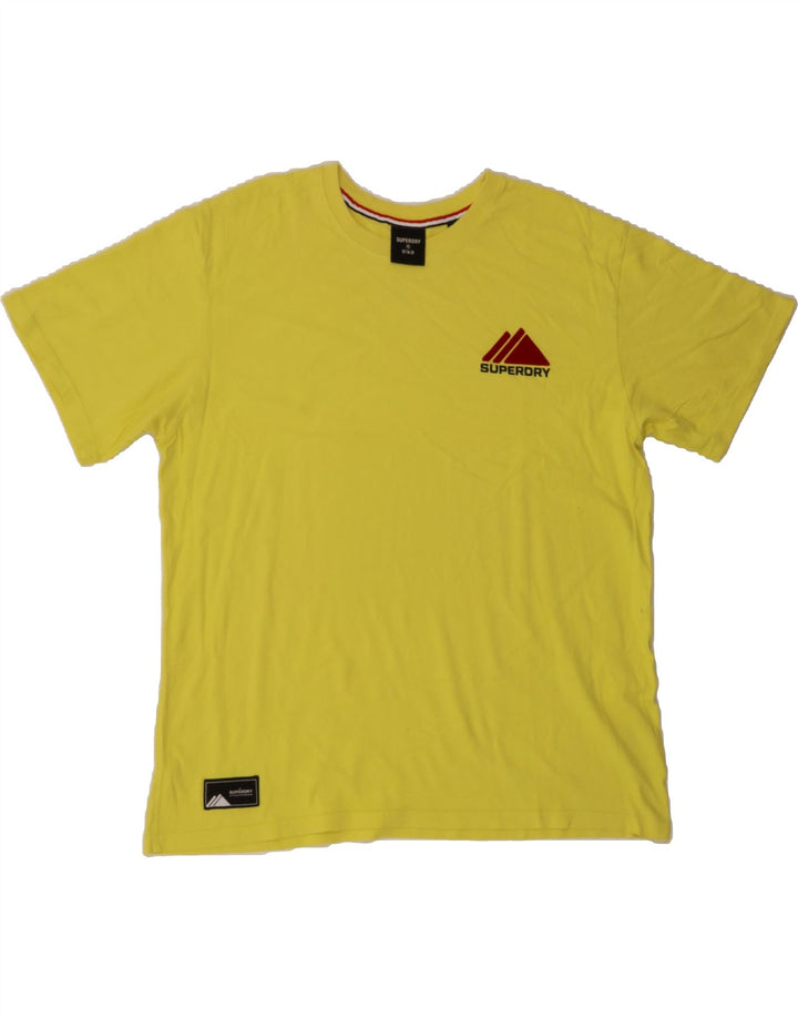 SUPERDRY Womens T-Shirt Top UK 16 Large Yellow Vintage Superdry and Second-Hand Superdry from Messina Hembry 