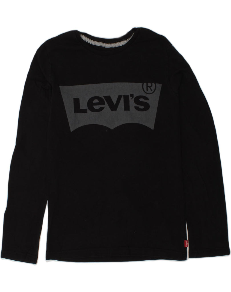 LEVI'S Boys Graphic Top Long Sleeve 13-14 Years Black Cotton | Vintage Levi's | Thrift | Second-Hand Levi's | Used Clothing | Messina Hembry 