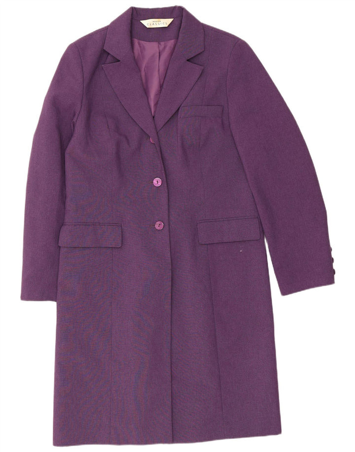 Modern Classics Womens Overcoat UK 12 Medium Purple Polyester