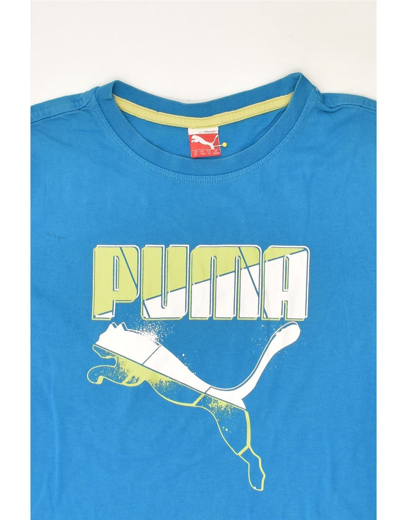 PUMA Boys Graphic T-Shirt Top 13-14 Years XL Blue Cotton | Vintage Puma | Thrift | Second-Hand Puma | Used Clothing | Messina Hembry 