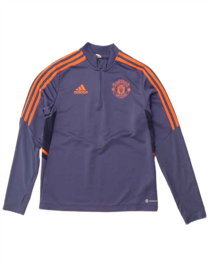 ADIDAS Boys Manchester United Pullover Tracksuit Top 13-14 Years Blue