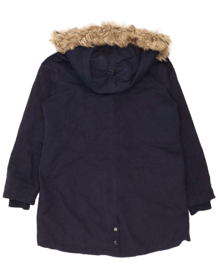 Marks & Spencer Womens Oversized Hooded Parka Jacket UK 14 Large Navy Blue