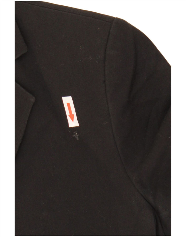 Zara Womens 1 Button Blazer Jacket UK 12 Medium Black