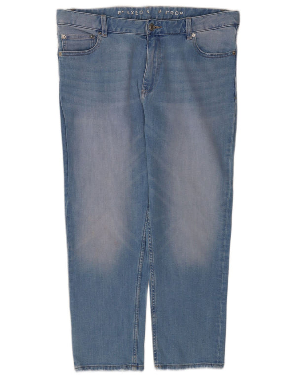 Marks & Spencer Womens Relaxed Fit Cropped Jeans UK 12 Medium W32 L23 Blue