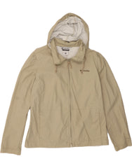 COLUMBIA Womens Hooded Bomber Jacket UK 16 Large Beige Cotton