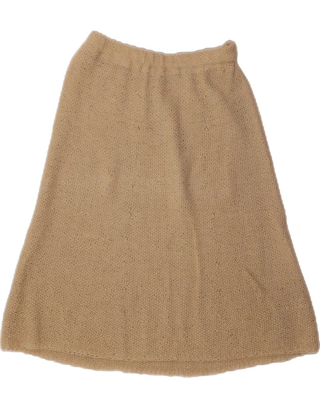 VINTAGE Womens Knit A-Line Skirt W26 Small  Beige Vintage Vintage and Second-Hand Vintage from Messina Hembry 
