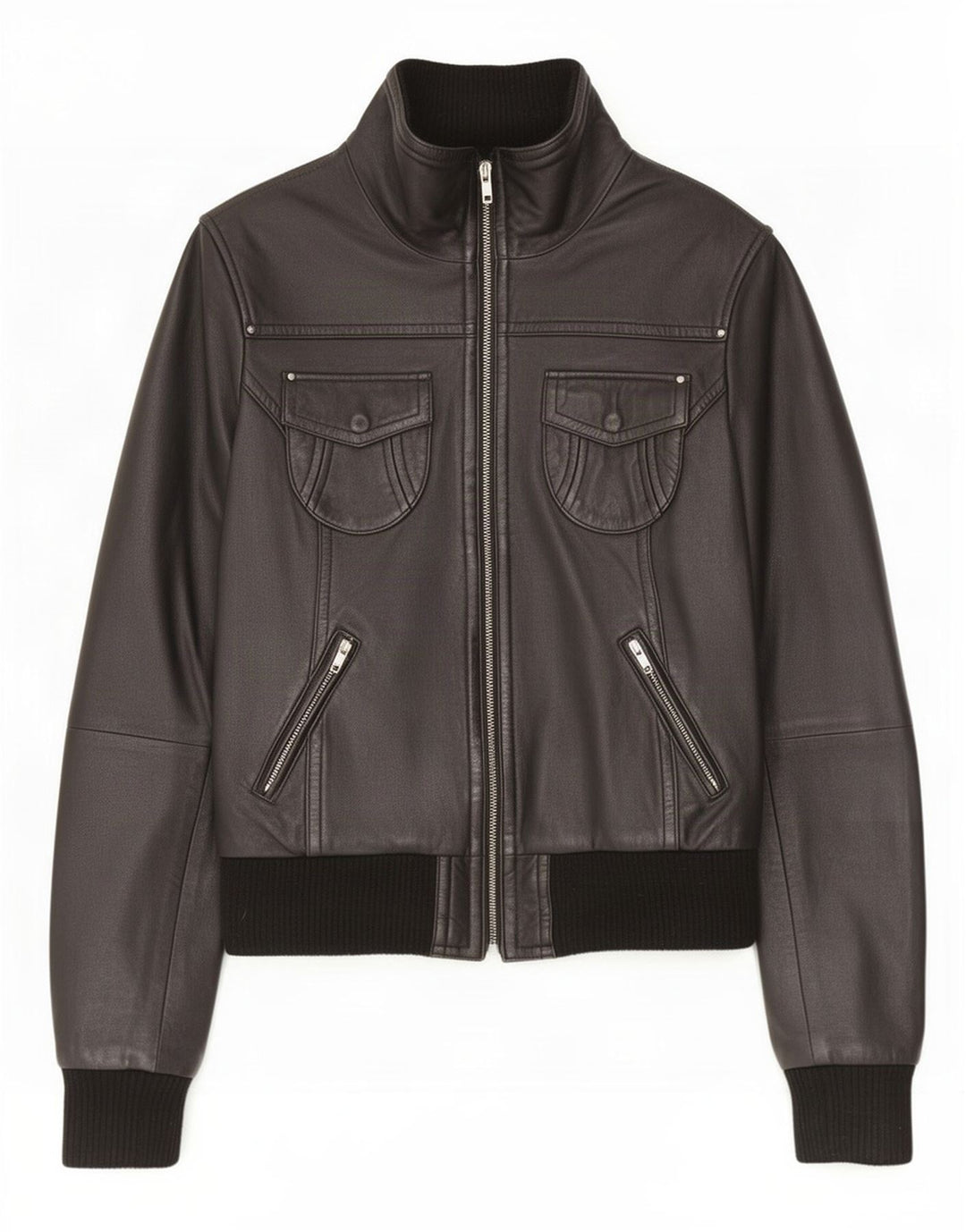 Carrie Hoxton Womens Leather Jacket UK 14 Medium Black