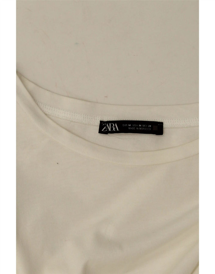 ZARA Womens Blouse Top UK 14 Medium White Colourblock