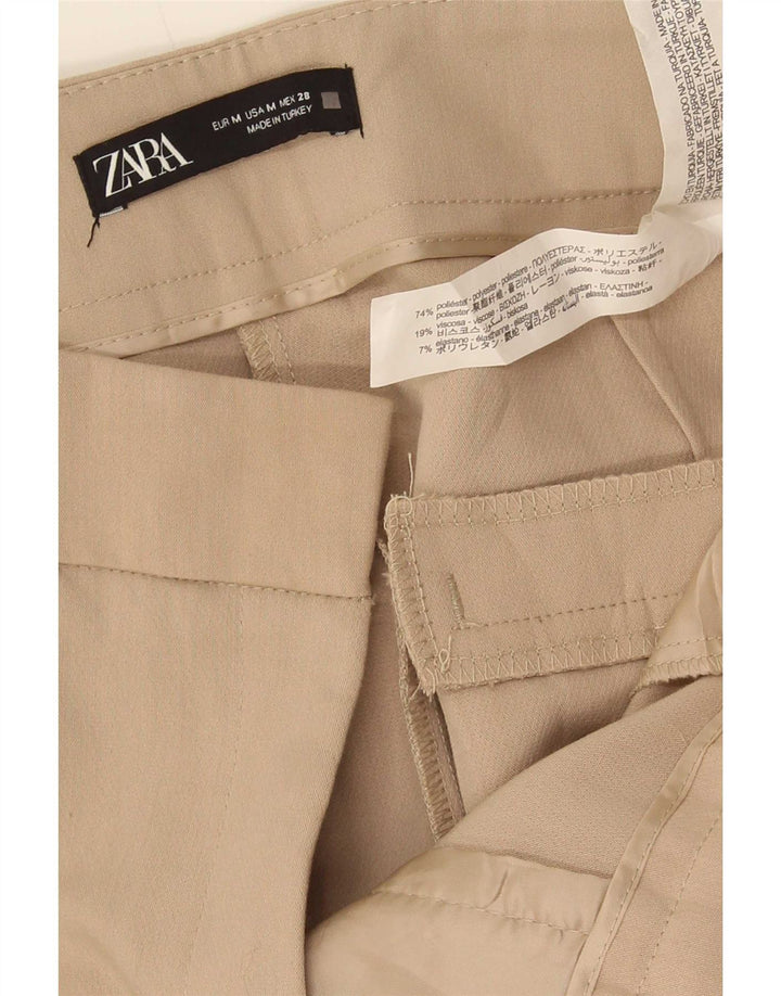 Zara Womens Straight Suit Trousers Medium W28 L27 Beige Polyester