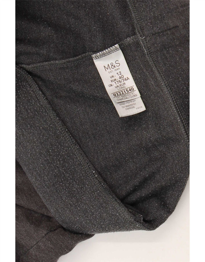 Marks & Spencer Womens Tracksuit Trousers UK 12 Medium Grey Cotton