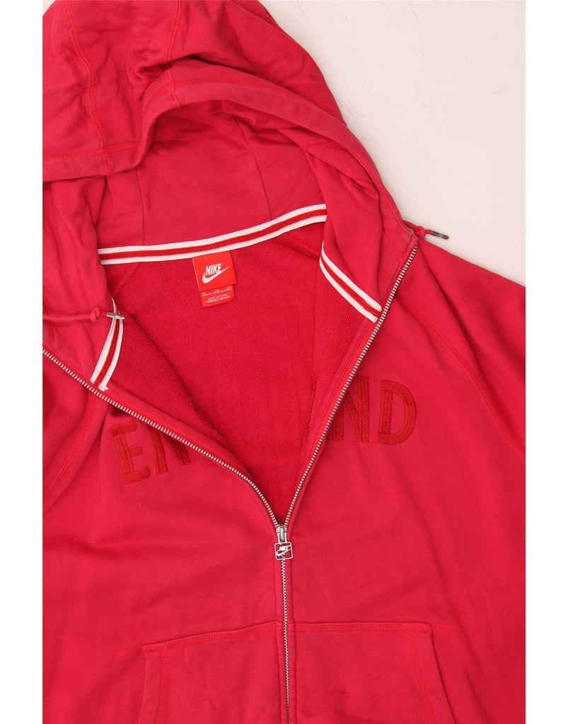 NIKE Mens Graphic Zip Hoodie Sweater XL Pink Cotton Vintage Nike and Second-Hand Nike from Messina Hembry 