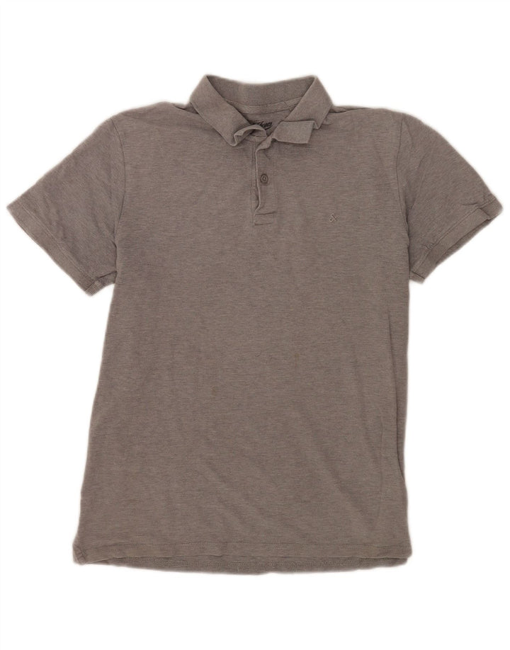 Jack & Jones Mens Polo Shirt Large Grey Cotton