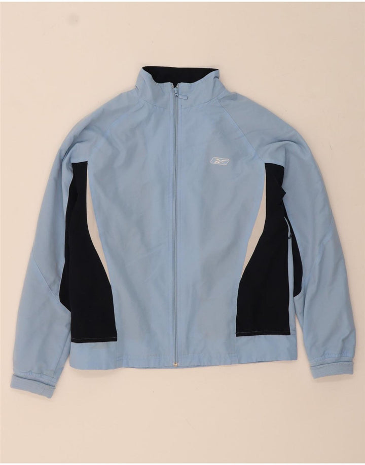 REEBOK Boys Tracksuit Top Jacket 11-12 Years Blue Colourblock Polyester Vintage Reebok and Second-Hand Reebok from Messina Hembry 